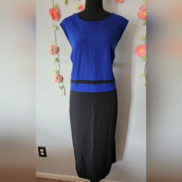 Kasper Colorblock Sheath Midi Dress Plus Size 24W - Picture 1 of 9